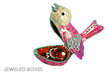 Jeweled Boxes, Jeweled Ring Holders, Jewelry Boxes