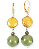 Tigers eye crystal pearls earrings 825358