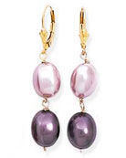 Pearls lilac purple earrings