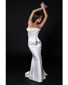 BG Haute Long Strapless Dress Draped Bodice Fitted Silhouette E19110 BGE19110
