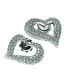 Stunning diamond heart earrings
