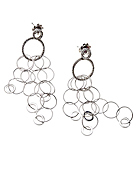 Diamond dangle earrings Multi circles 85620