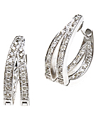 Diamond earrings 14K white gold V style 87470