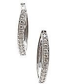 Diamond earrings V design 14K white gold