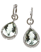 Green amethyst dangle teardrop earrings 87994