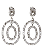 Diamond dangle earrings 14k white gold 88128