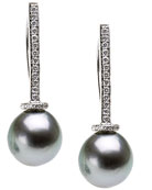Pearl dangle earrings Tahitian E270B