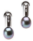Tahitian pearl earrings 18K gold IE305