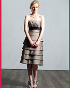 Saison Blanche Short Strapless Dress Tiered Skirt SB2176