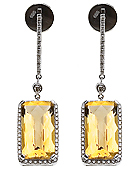 Citrine dangle earrings rectangular